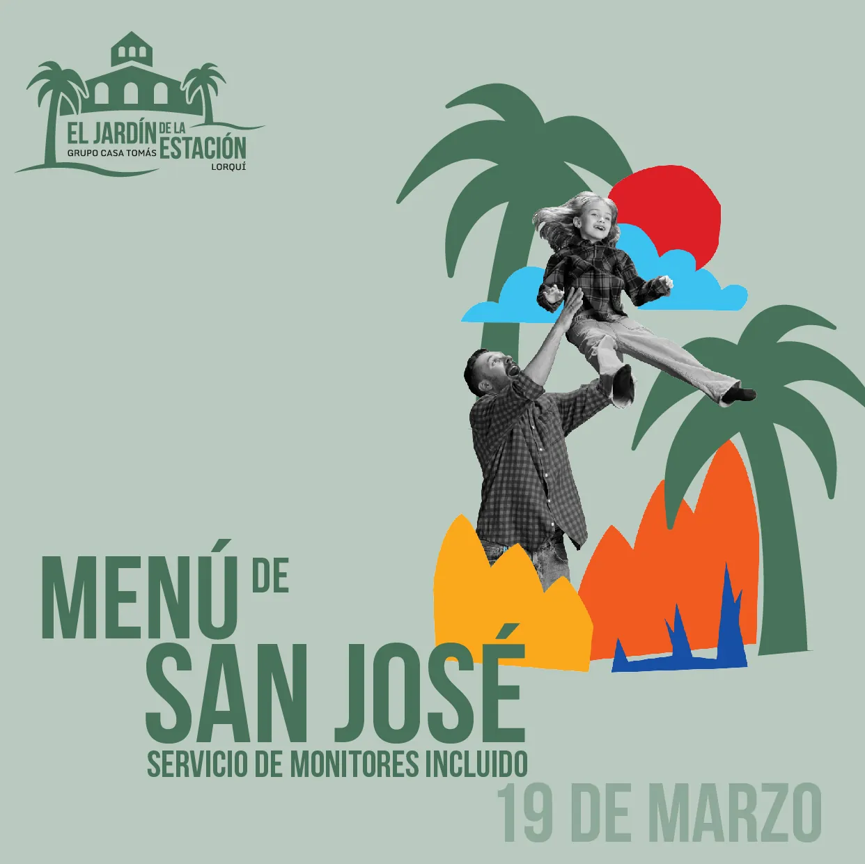 Creatividad producto Menú Cena San José 2024 en Jardín de la Estación